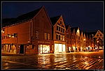 Norvege Bergen Bryggen By Night