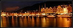 Norvege Bergen Bryggen By Night